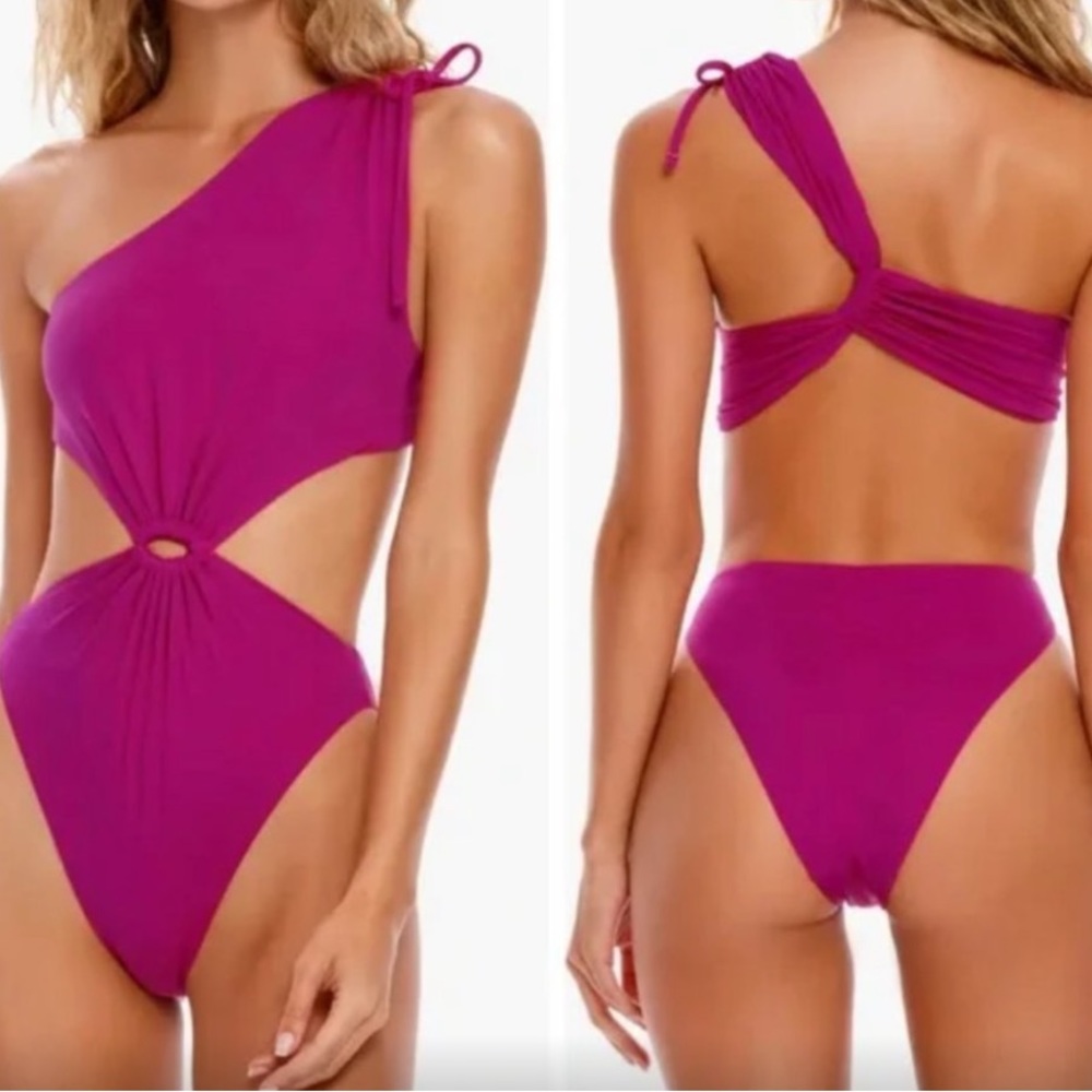 Agua Bendita one piece pink swimsuit